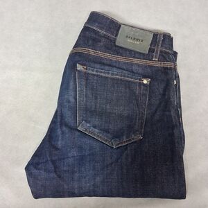 Baldwin Henley Blue Jeans Men's 34x34 Slim Straight Dark Washed Selvedged Denim